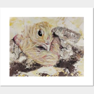 Hatching Fluffy Chick - a new beginnings Posters and Art